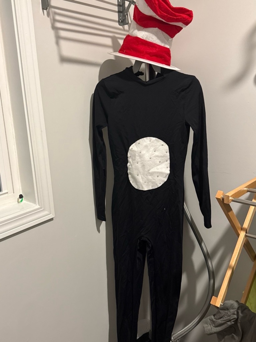balera Black Kids One-Piece Bodysuit with White Belly Patch